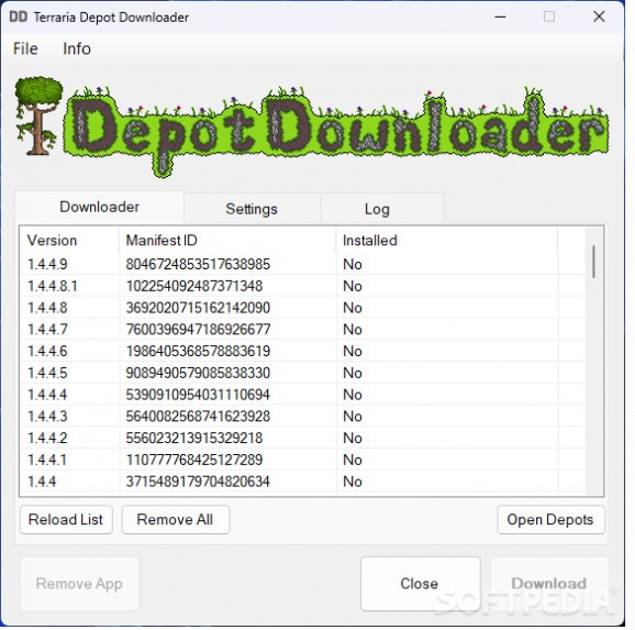 Terraria Depot Downloader screenshot