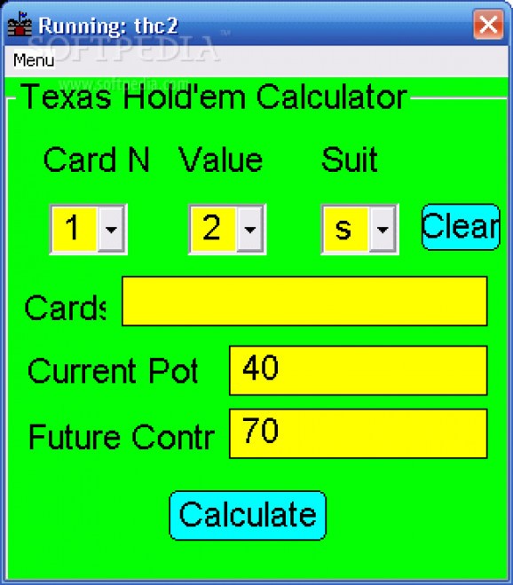 Texas Hold'em Calculator screenshot