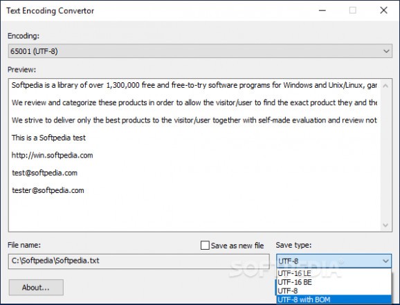 Text Encoding Convertor screenshot