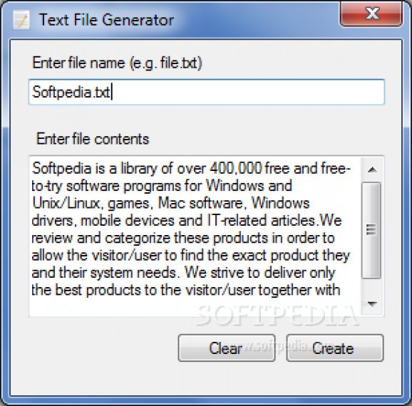 Text File Generator screenshot