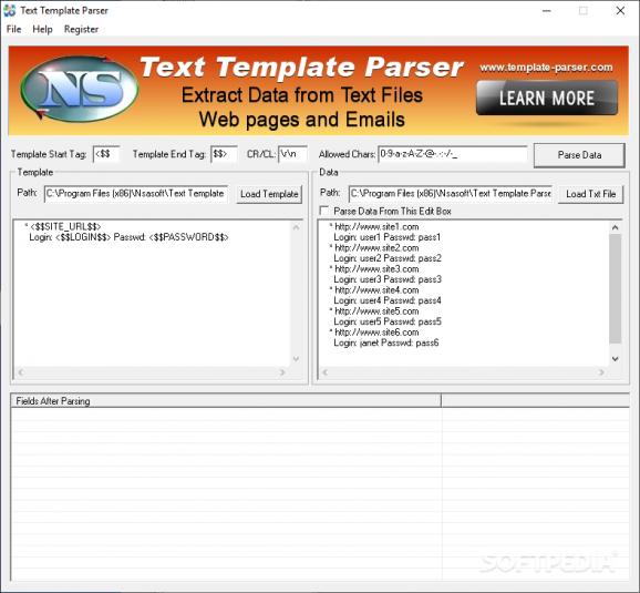 Text Template Parser screenshot