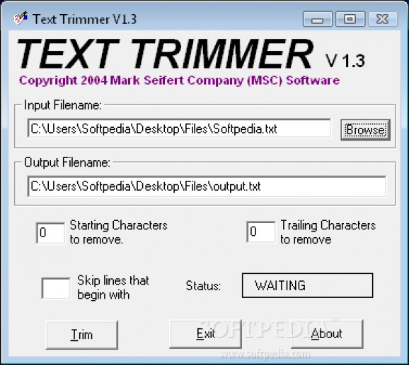 Text Trimmer screenshot