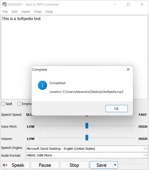 VOVSOFT - Text to MP3 Converter screenshot