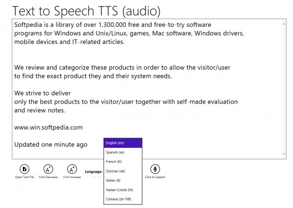 Text to Speech TTS screenshot