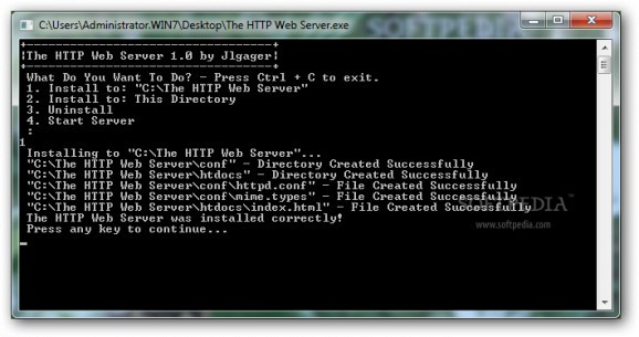 The HTTP Web Server screenshot