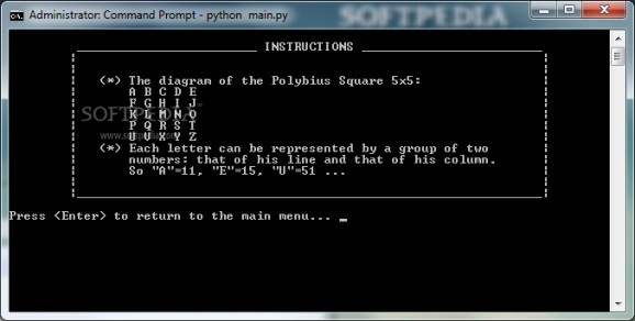 The Polybius Square Encoder / Decoder screenshot