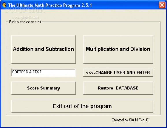 The Ultimate Math Practice Program screenshot