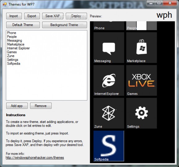 Themes for WP7 screenshot