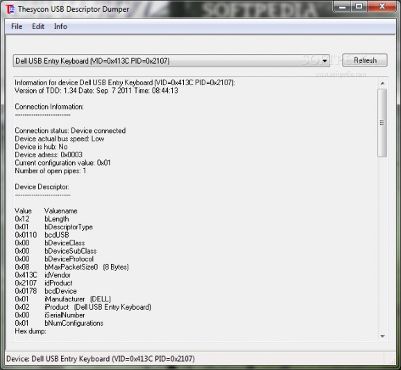 Thesycon USB Descriptor Dumper screenshot