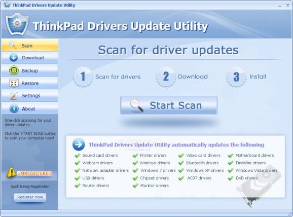 ThinkPad Drivers Update Utility screenshot