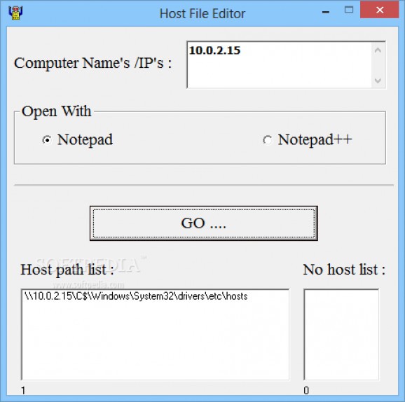 Host File Editor screenshot
