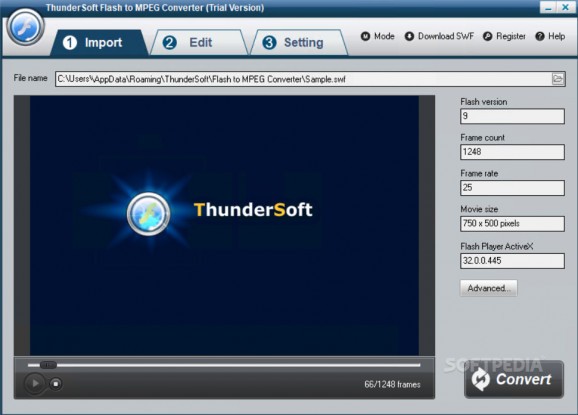 ThunderSoft Flash to MPEG Converter screenshot