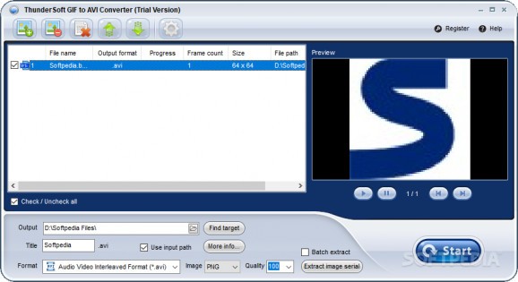 ThunderSoft GIF to AVI Converter screenshot