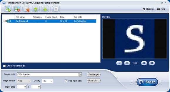 ThunderSoft GIF to PNG Converter screenshot
