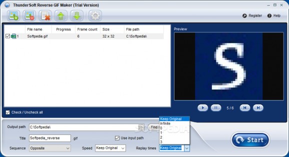 ThunderSoft Reverse GIF Maker screenshot