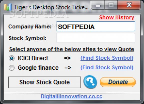 Tiger's Desktop Stock Ticker screenshot