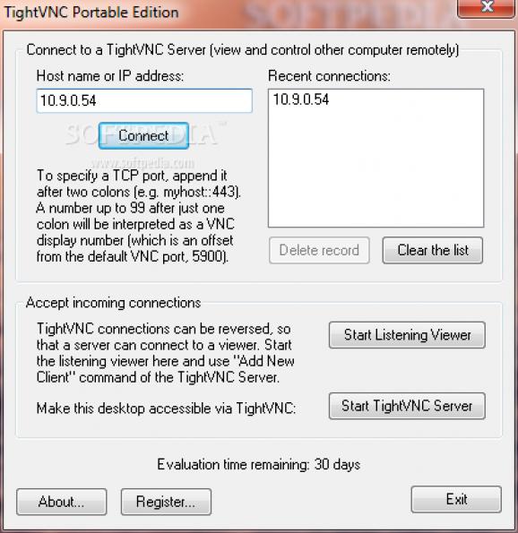 TightVNC Portable Edition screenshot