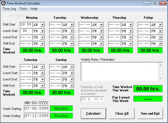 Time Worked Calculator screenshot