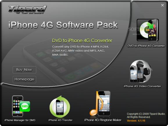 Tipard iPhone 4G Software Pack screenshot