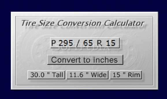 Tire Size Conversion Calculator screenshot