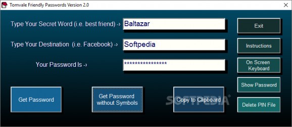 Tomvale Friendly Passwords screenshot