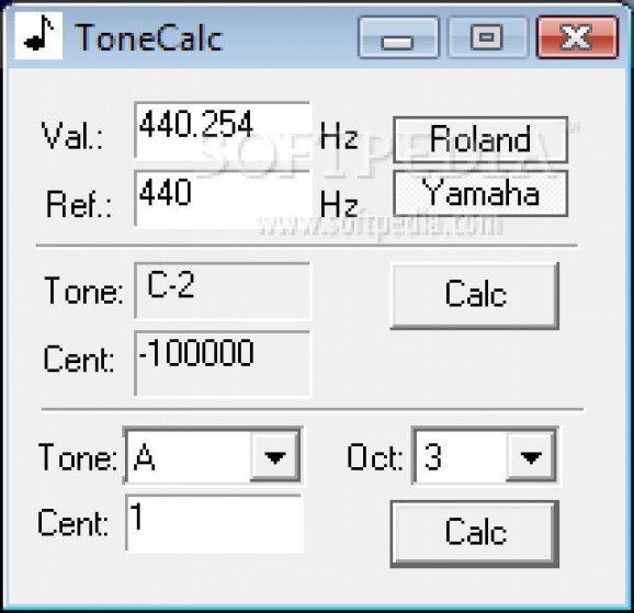 ToneCalc screenshot