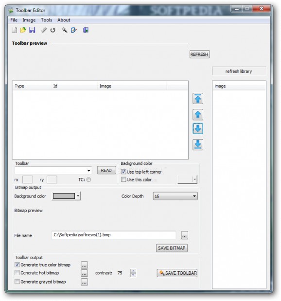 Toolbar Editor screenshot