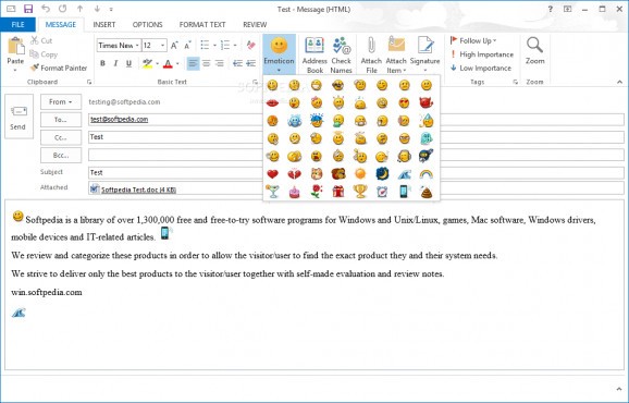 Topalt Emoticons for Outlook screenshot