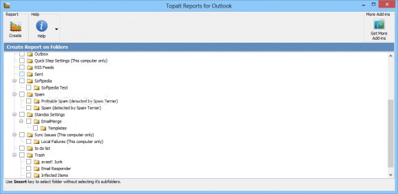 Topalt Reports for Outlook screenshot
