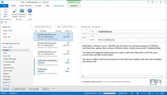 Topalt Save PDF for Outlook screenshot
