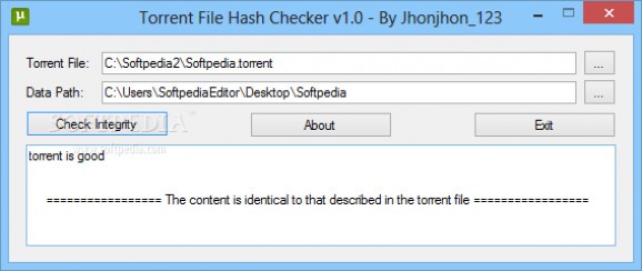 Torrent File Hash Checker screenshot