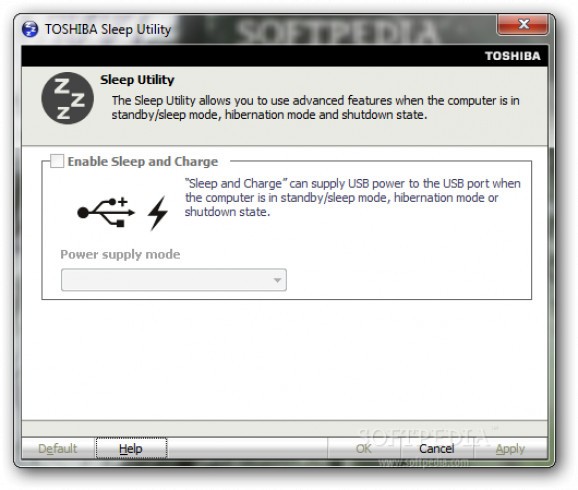 Toshiba Sleep Utility screenshot