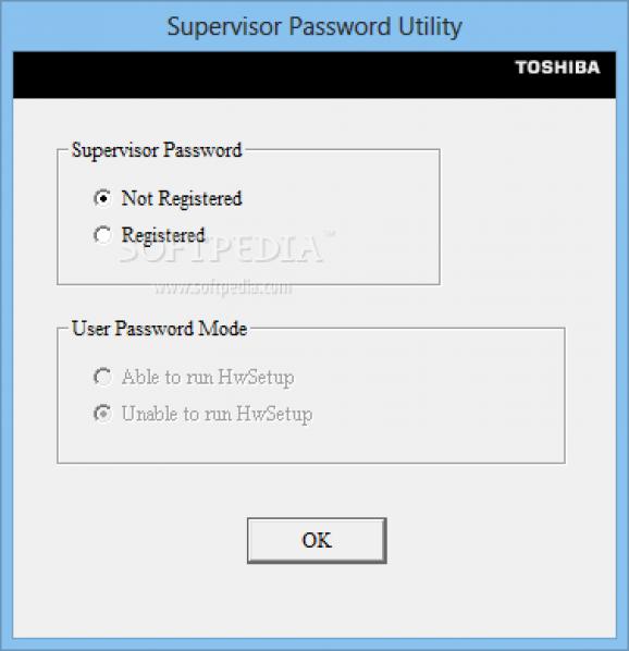 TOSHIBA Supervisor Password Utility screenshot