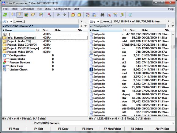 Total Commander CD / DVD Burning Plugin screenshot