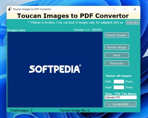 Toucan Images to PDF Convertor screenshot