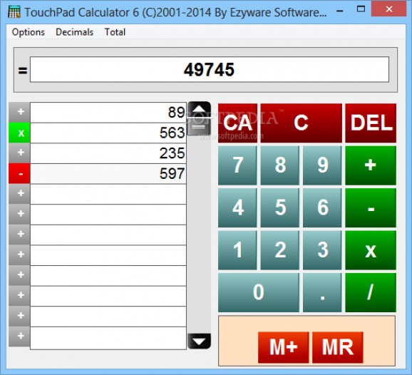 TouchPad Calculator screenshot