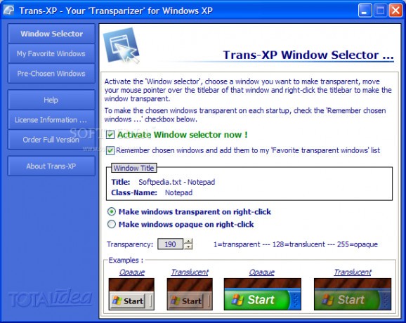 Trans-XP screenshot