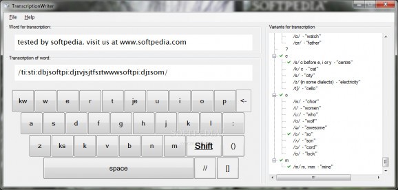TranscriptionWriter screenshot
