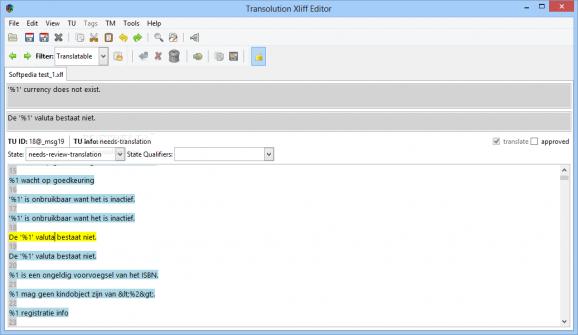 Transolution Xliff Editor screenshot