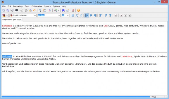 Transsoftware Professional Translator English-German screenshot