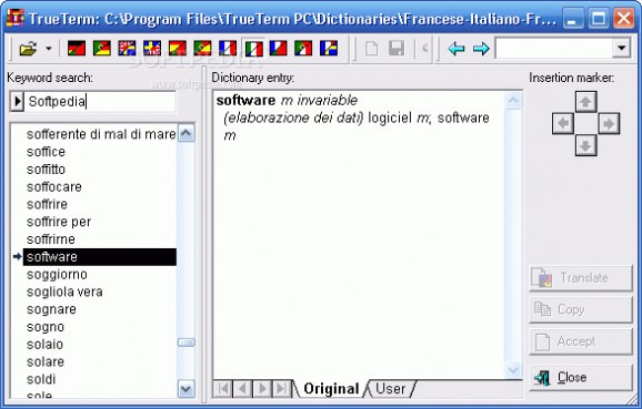 Travel Dictionary Italian PC screenshot