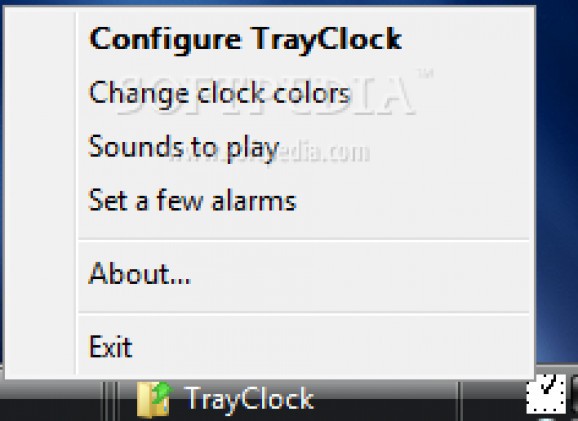 TrayClock screenshot