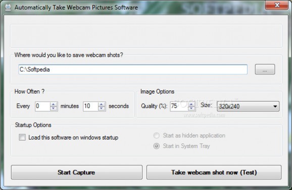 Automatically Take Webcam Pictures Software screenshot