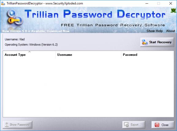 TrillianPasswordDecryptor Portable screenshot