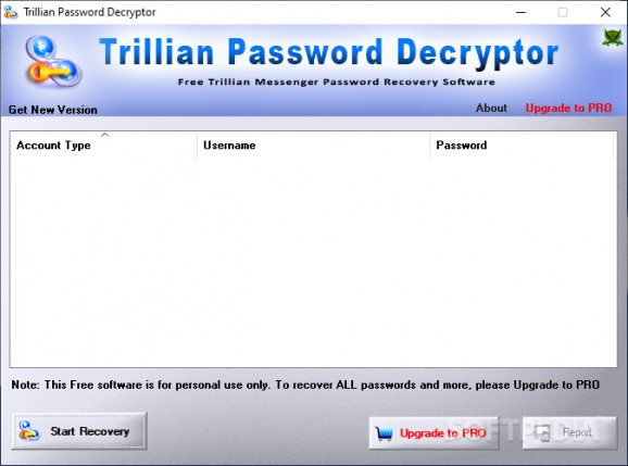 TrillianPasswordDecryptor screenshot