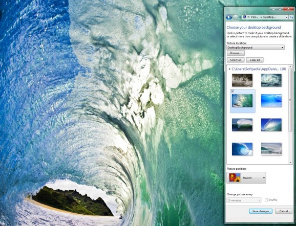 Tsunami Windows 7 Theme with sound screenshot
