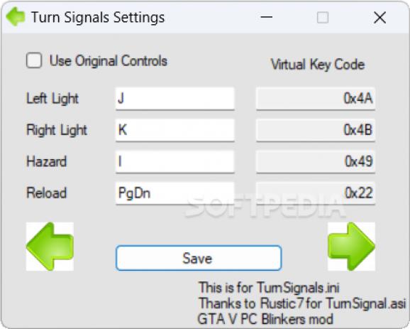 Turn Signal Settings screenshot