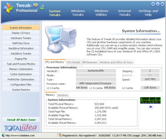 Tweak-XP Pro screenshot