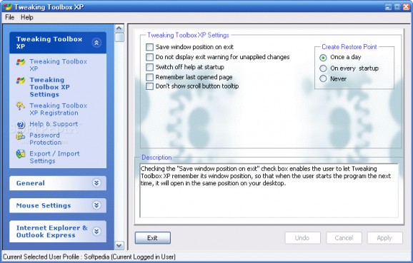 Tweaking Toolbox XP screenshot