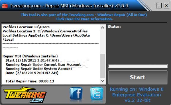 Repair MSI (Windows Installer) screenshot